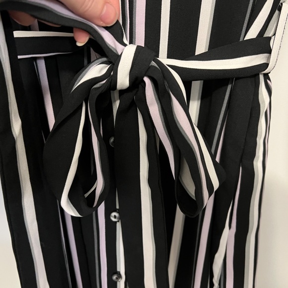 Melanie Lyne Striped Belted Midi Shirt Dress Size 6 - Picture 9 of 12
